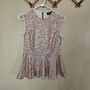Artee Couture Nordstrom Gold Sequin Peplum Top Medium Life Of A Show Girl Swift